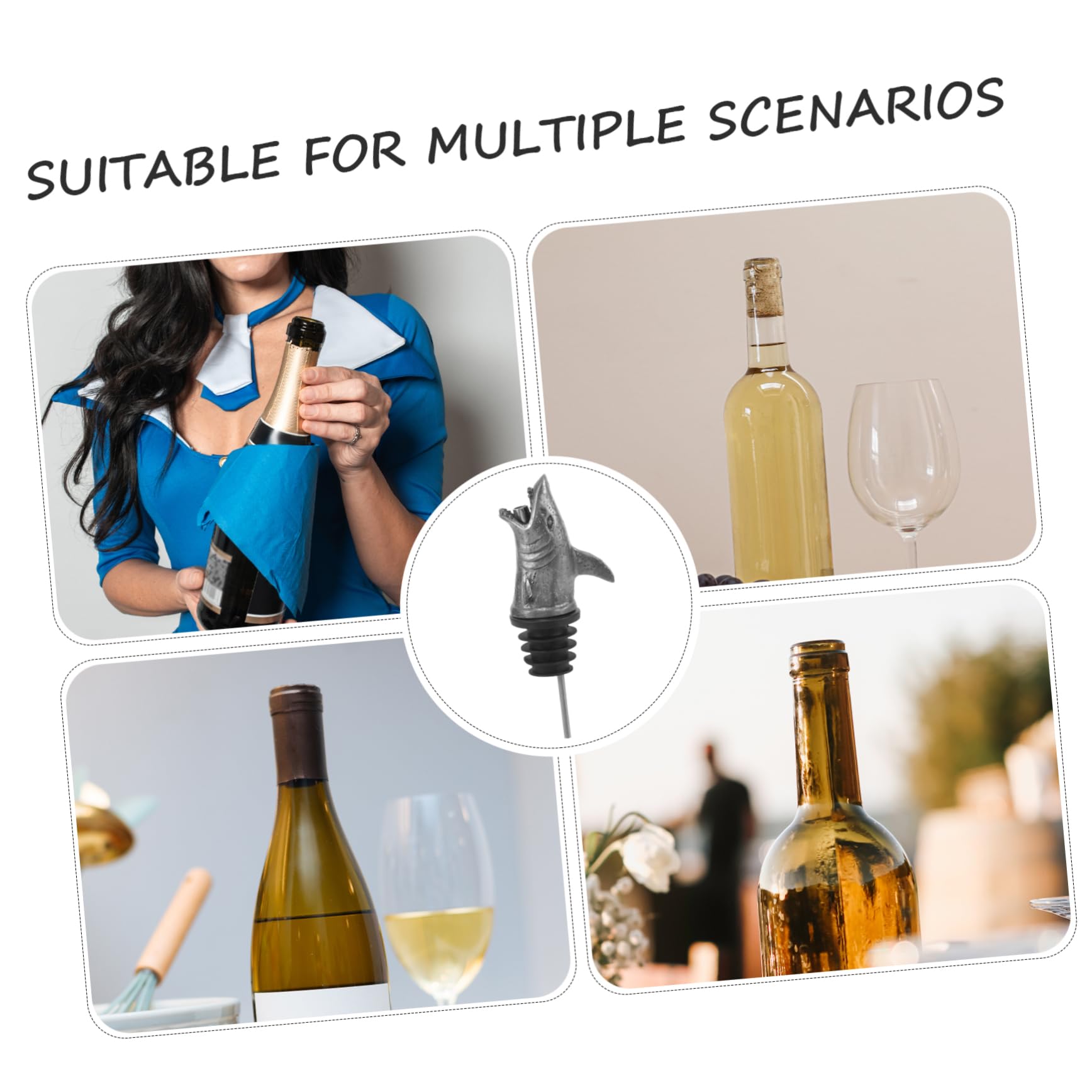 4piezas Vertedor De Vino Diseño De Dosificador De y Vinagre Vertedor Antigoteo para Botellas De Bebida Accesorio De Cocina