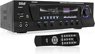 Pyle 300W Digital Stereo Receiver System - AM/FM Qtz. Synthesized Tuner, USB/SD Card MP3 Player & Subwoofer Control, A/B Speaker, iPod/MP3 Input w/Karaoke, Cable & Remote Sensor - Pyle PT270AIU.5