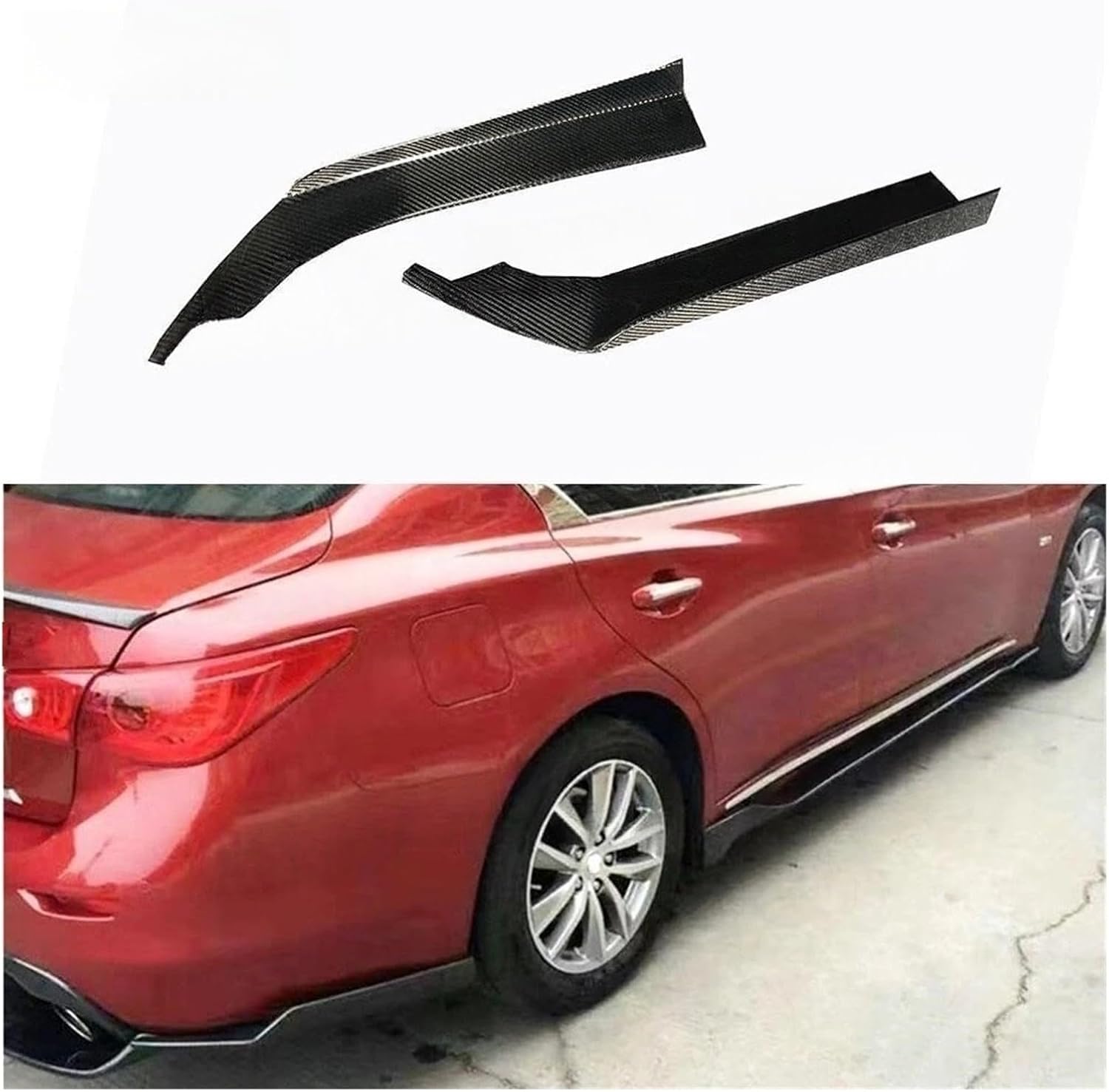 2PCS for Universal Cars Carbon Fiber Rear Bumper Lip Splitters Flaps Apron Accessorise Compatible for Benz/BMW/Audi Body Kits(Carbon Fiber)