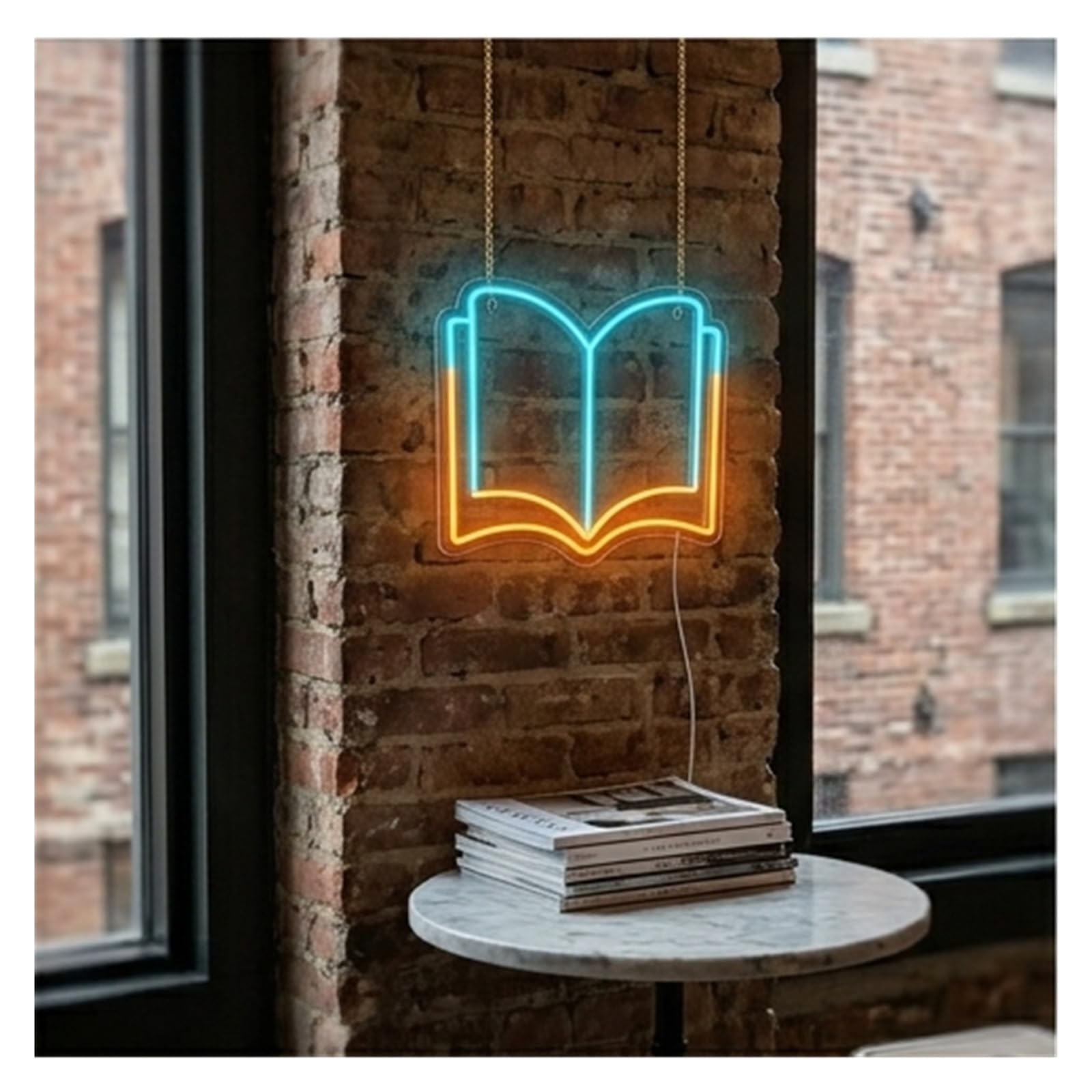 Luces de neón Letrero De Neón De Libro Abierto, Luz Regulable Con Alimentación Por USB Para Sala De Estudio, Aula, Biblioteca, Dormitorio, Decoración 38cm