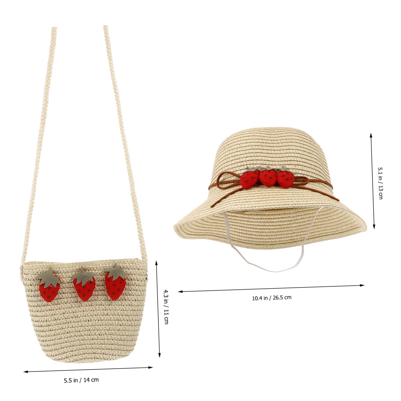 Sombrero de para Niñas con Bolsa de Verano Beige Protección Solar y Transpirable para Playa y Actividades al Aire