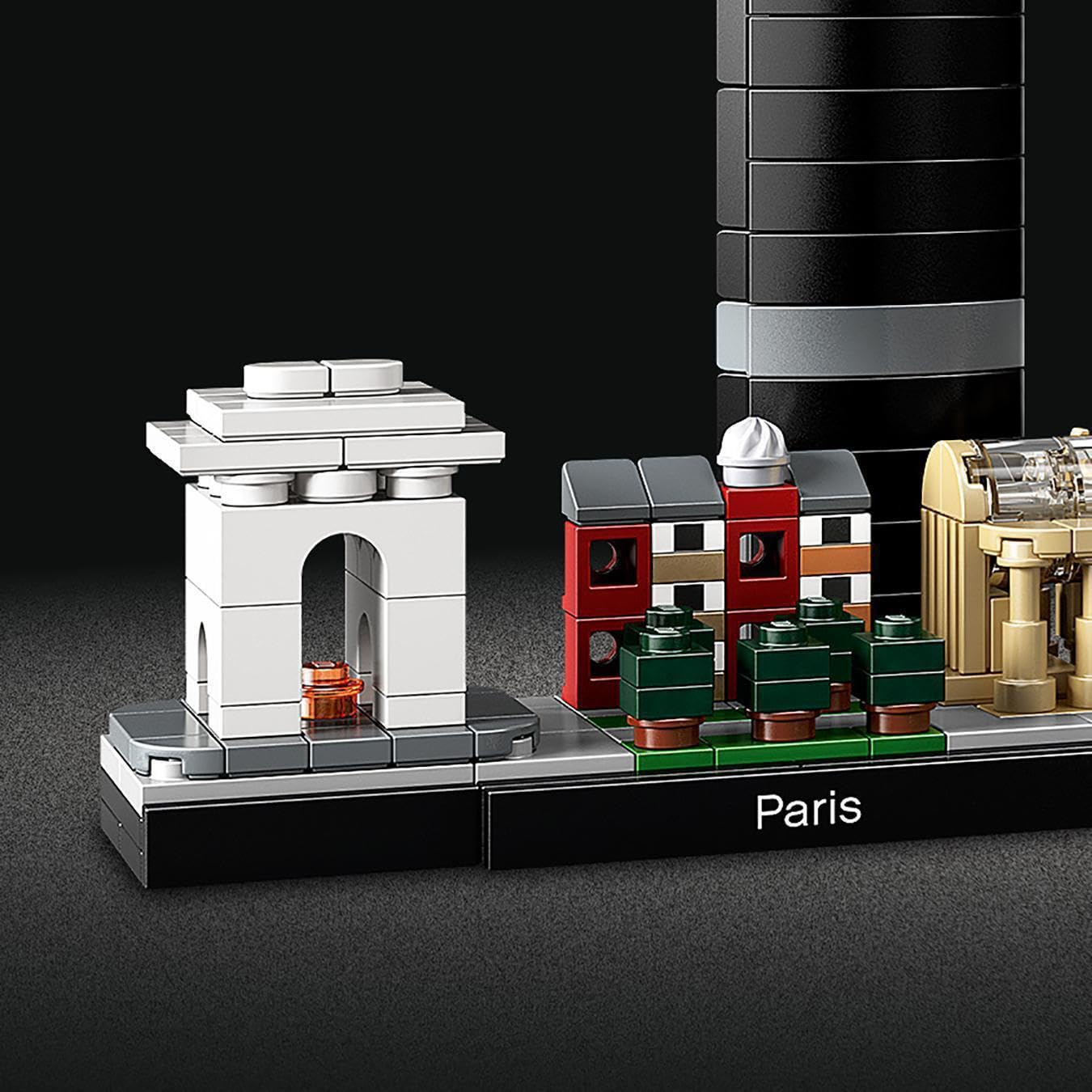 LEGO Architecture — Paryż, Panorama Miasta do Zbudowania, w tym: Wieża Eiffla, Łuk Triumfalny i Luwr, Dekoracje do Domu i Ozdoba do Biura, Pomysł na Kreatywny Prezent, 21044