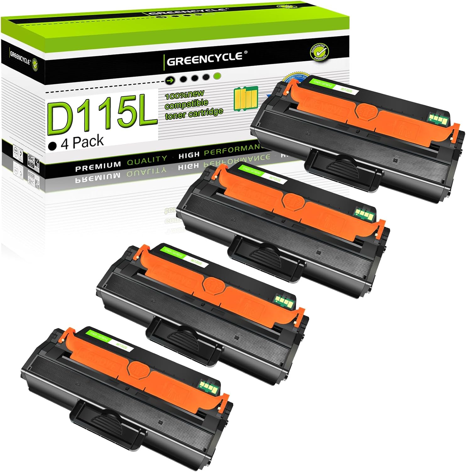 4 Pack MLT-D115L D115L Black High Yield Toner Cartridge Compatible for Samsung Xpress SL-M2830DW SL-M2880FW SL-M2670 SL-M2620 SL-2820DW SL-2820ND M2670N M2870FD M2870FW Printer