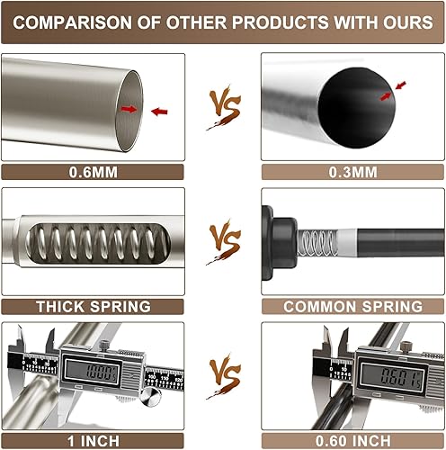 Miniatura 6 de Euplar - Barra de cortina de ducha de tensión, barra de cortina de ducha ajustable de 43 a 72 pulgadas, sin taladro, a prueba de óxido, barras de