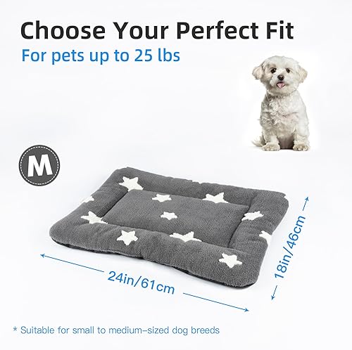 Miniatura 6 de Mora Pets Alfombrilla para jaula de perro para perros pequeños y medianos, lavable, para jaula de 24 pulgadas, ultra suave, colchón plano para