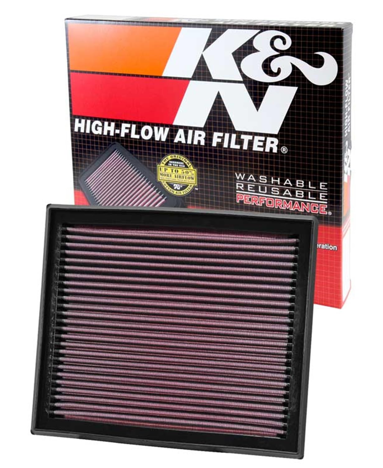 K&N 33-2873 Filtri Aria Sostitutivi Auto, Lavabile e Riutilizzabile