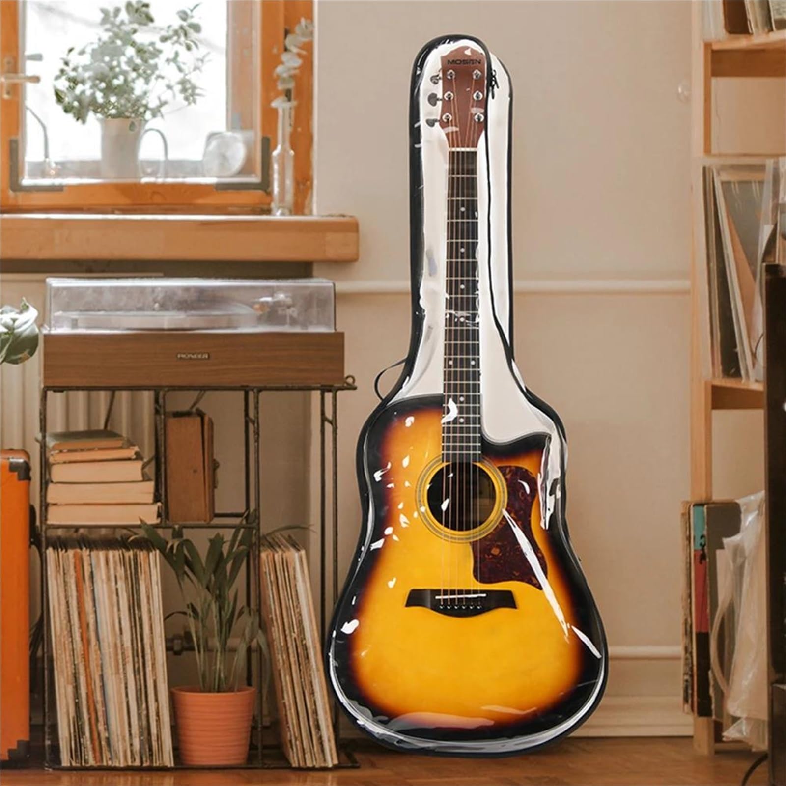 Pokrowiec Przeciwkurzowy Na Gitarę Elektryczną Pogrubiony Miękki Przezroczysty Instrument Zestaw Budowy Gitary