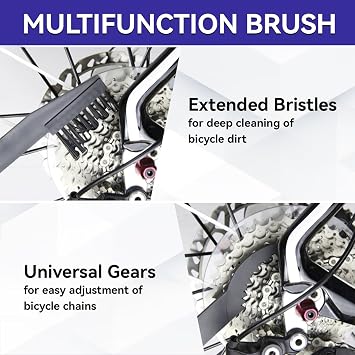 6Pcs Chain Crankset Brushes, Chain Brush Cleaning Tool, Bike Cleaning Brush