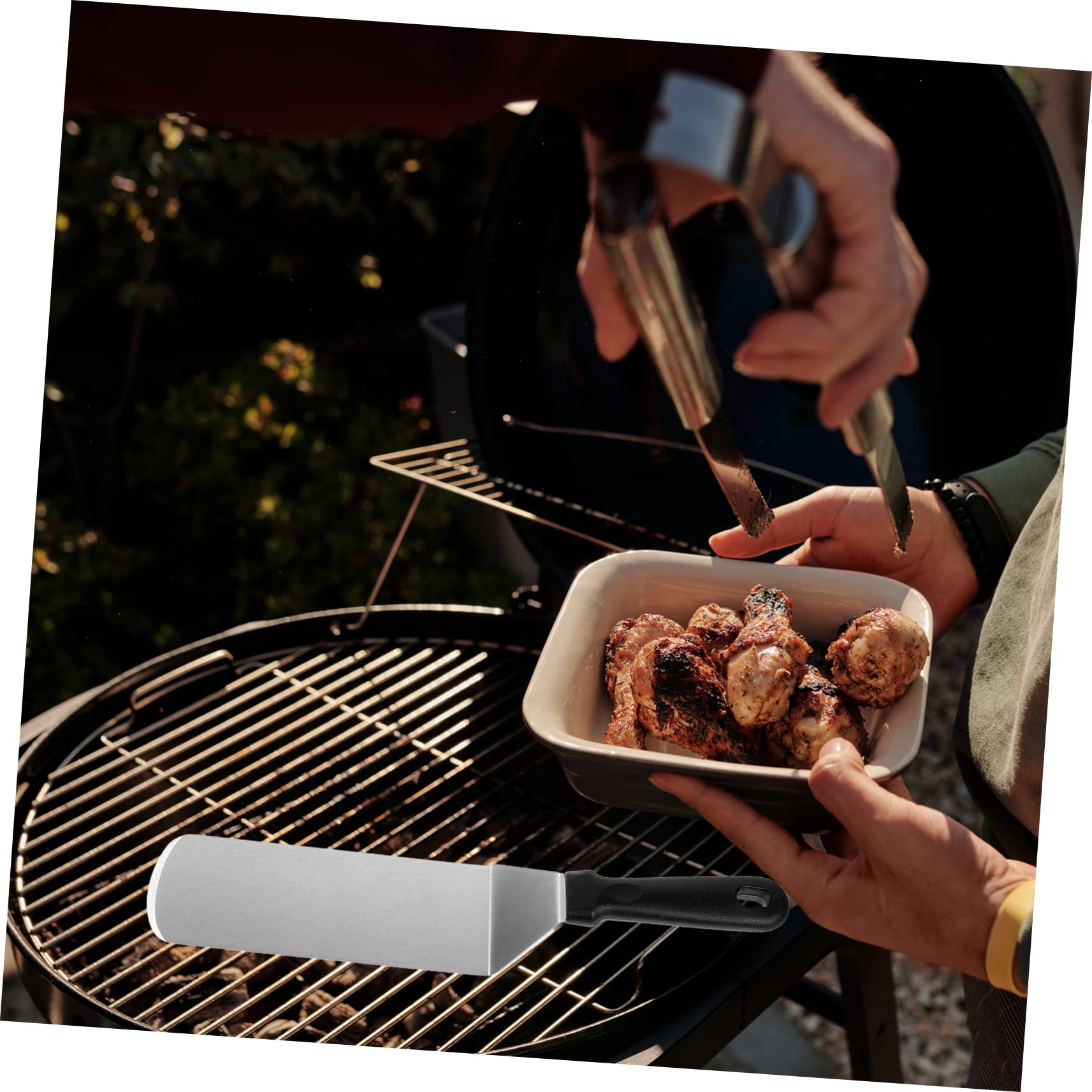 Spatule Cuisine en Acier Inoxydable Manche en Pp Résistant la Chaleur, Ustensile Polyvalent pour Cuisson et Friture, Lot de 3 Set de Set de Pièces Argenté