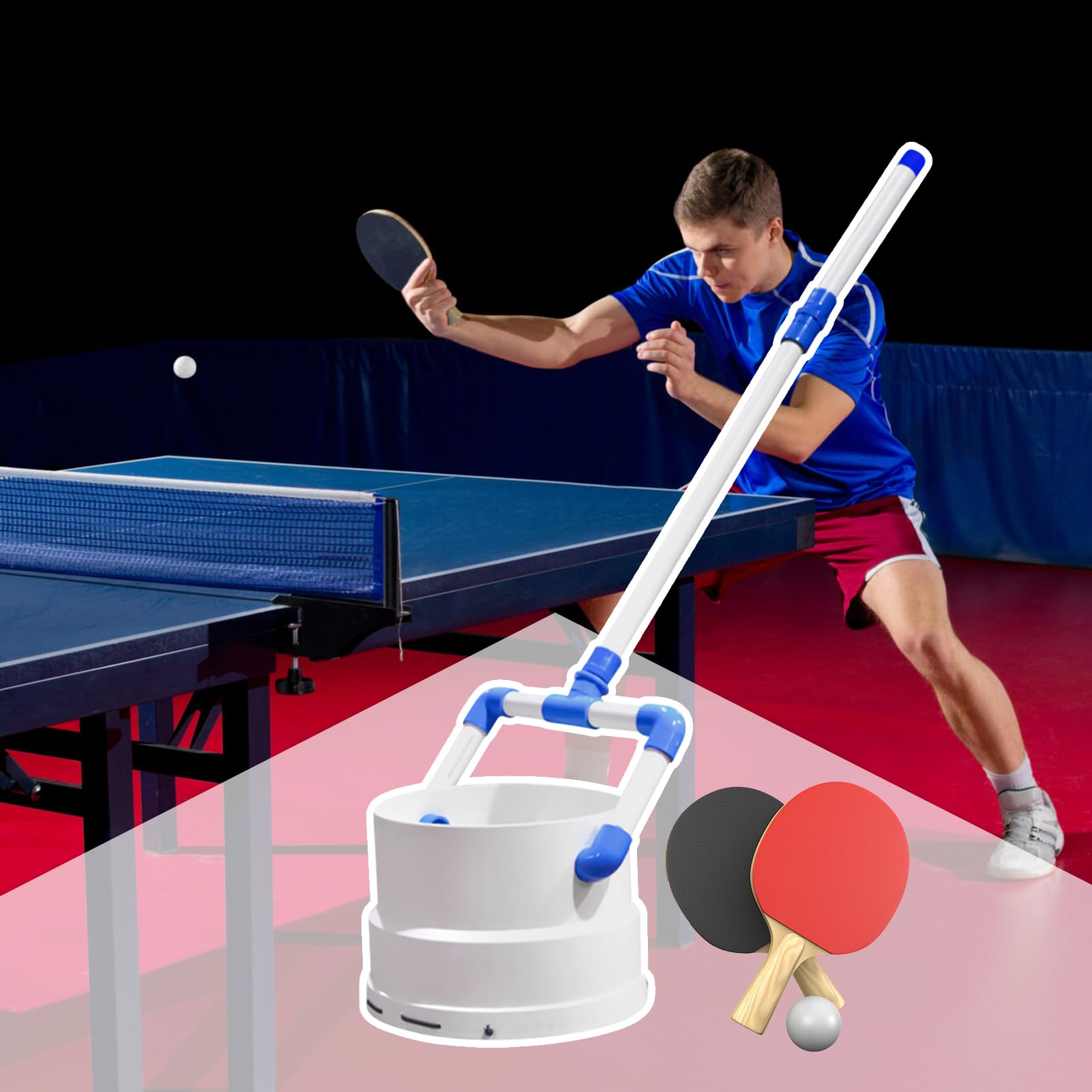 Generisch Palla da tennis | collezionista di palloni da ping pong, regolabile in altezza e portatile, per allenamento all'aperto e giardino