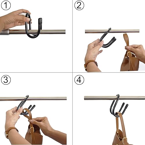 Miniatura 3 de YYST Gancho para colgar bolsos sobre el armario, colgador de barra de armario, colgador de bolso para bufandas, corbatas de hombre, chales de mujer,