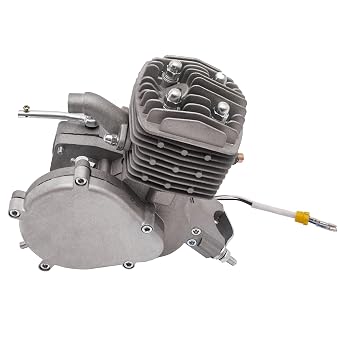 2-Stroke Gas Motorized Bike Engine Motor, 80cc 5.5HP 5500rpm 90# Single Cylinder CDI Motorized Petrol Engine for Bicycles, Pocket Cars, Mini Off-Road Vehicles Black