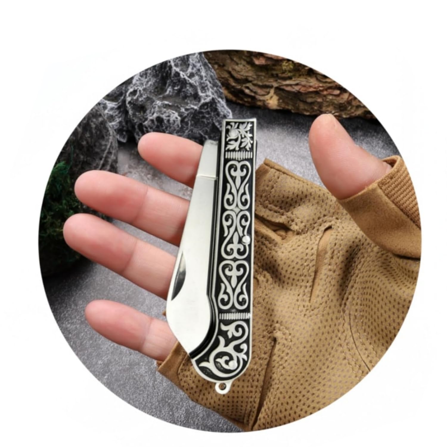 Stainless steel portable pocket tool Camping Multitool Folding Cutter Accessories silver non locking EDC 2.56'' for camping hiking DIY Activities