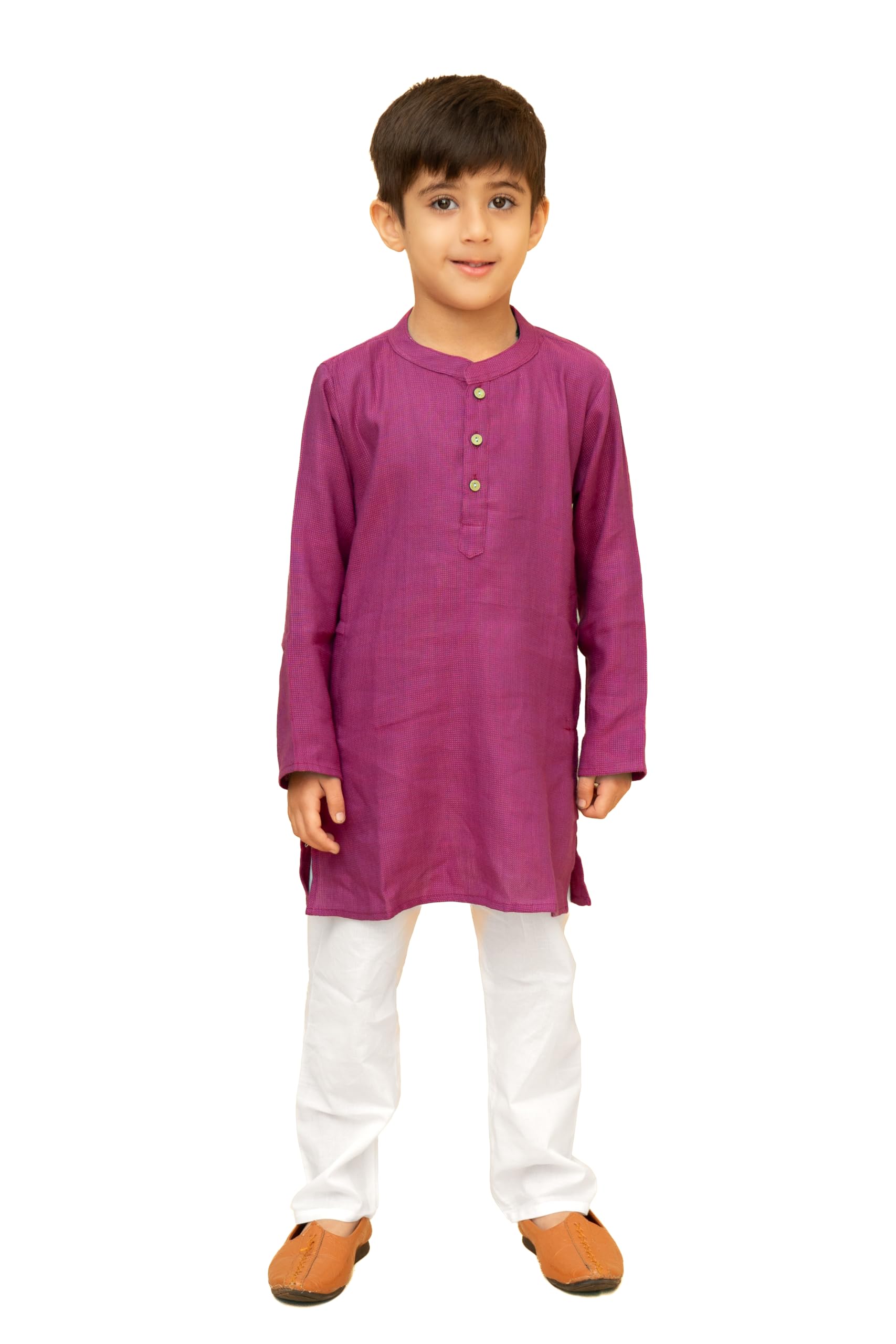 Maitriyo Boys Pure Cotton Kurta Pyjama Set Round Neck Ethnic Wear for Kids-image-7