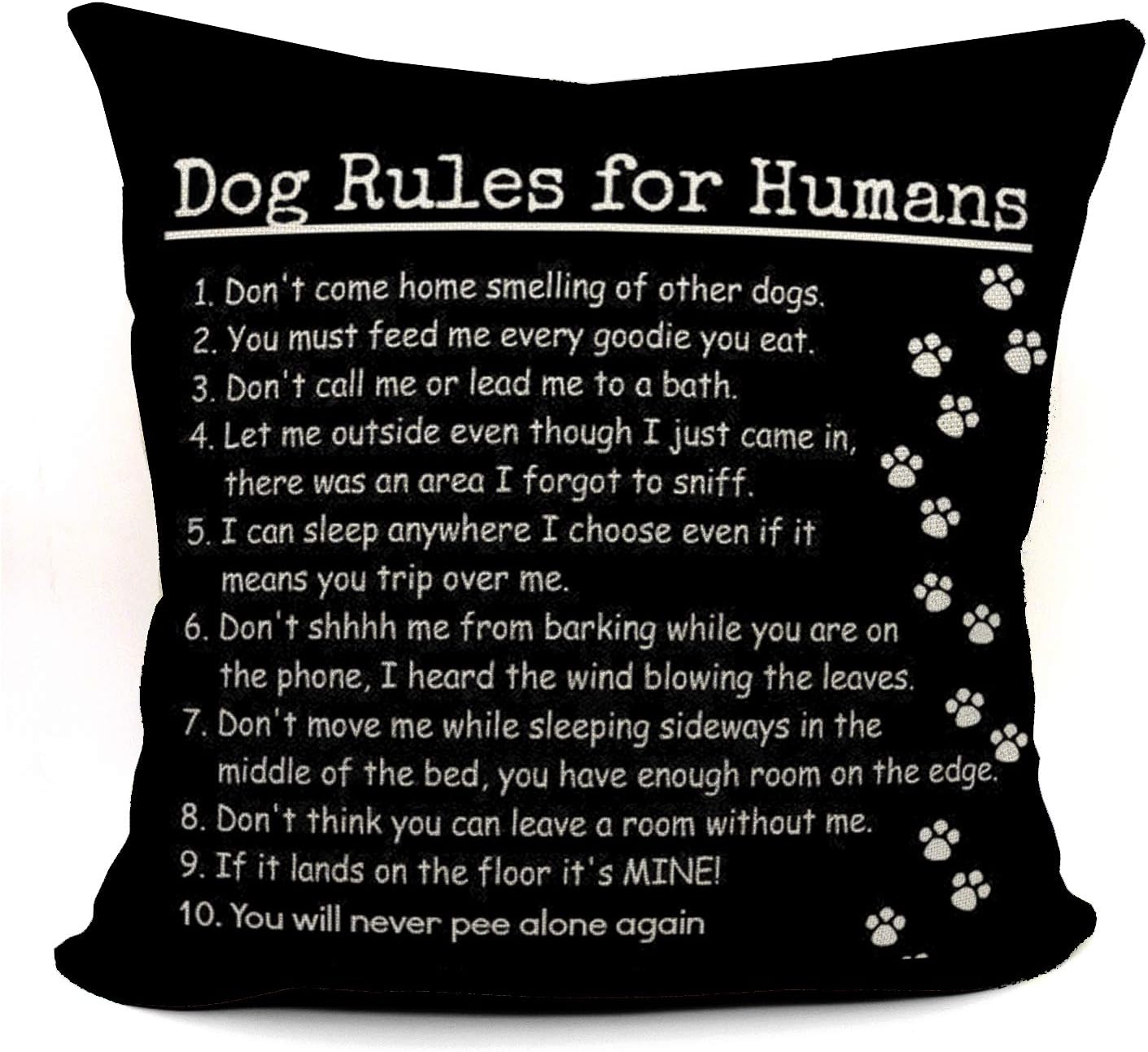 Manchengzi Dog Pillow Covers 18x18,Dog Rules Pillow,Dog