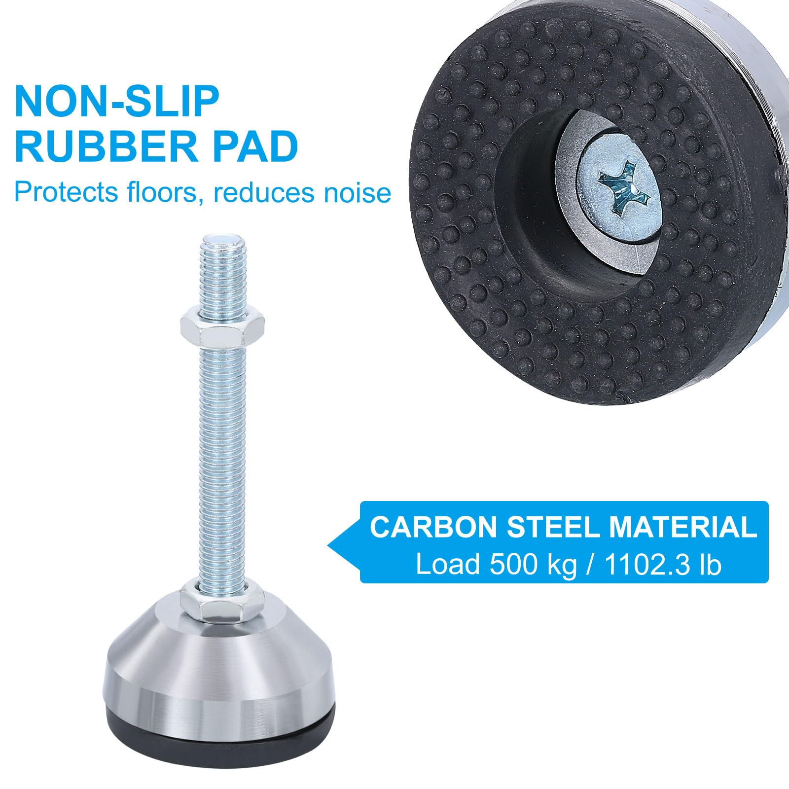 PATIKIL Furniture Leveling Feet 2.4" Dia Base M12 Thread - Image 3