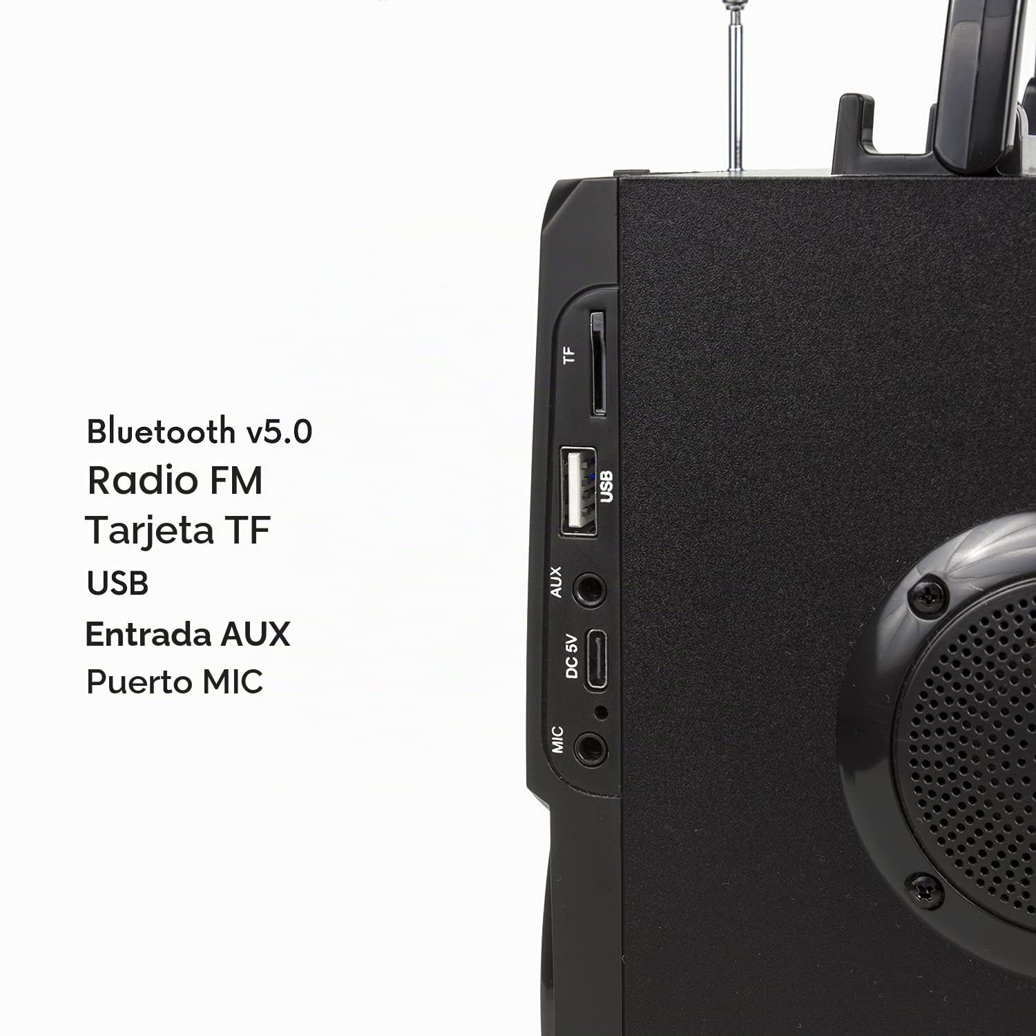 Audiocore AC730 Altavoz Bluetooth Portátil Altavoz Inalámbrico con Potencia de Salida de 11 W/Radio/SD/MMC/AUX-In/USB/Iluminación/Control Remoto/Antena Telescópica/Entrada de Micrófono/Asa