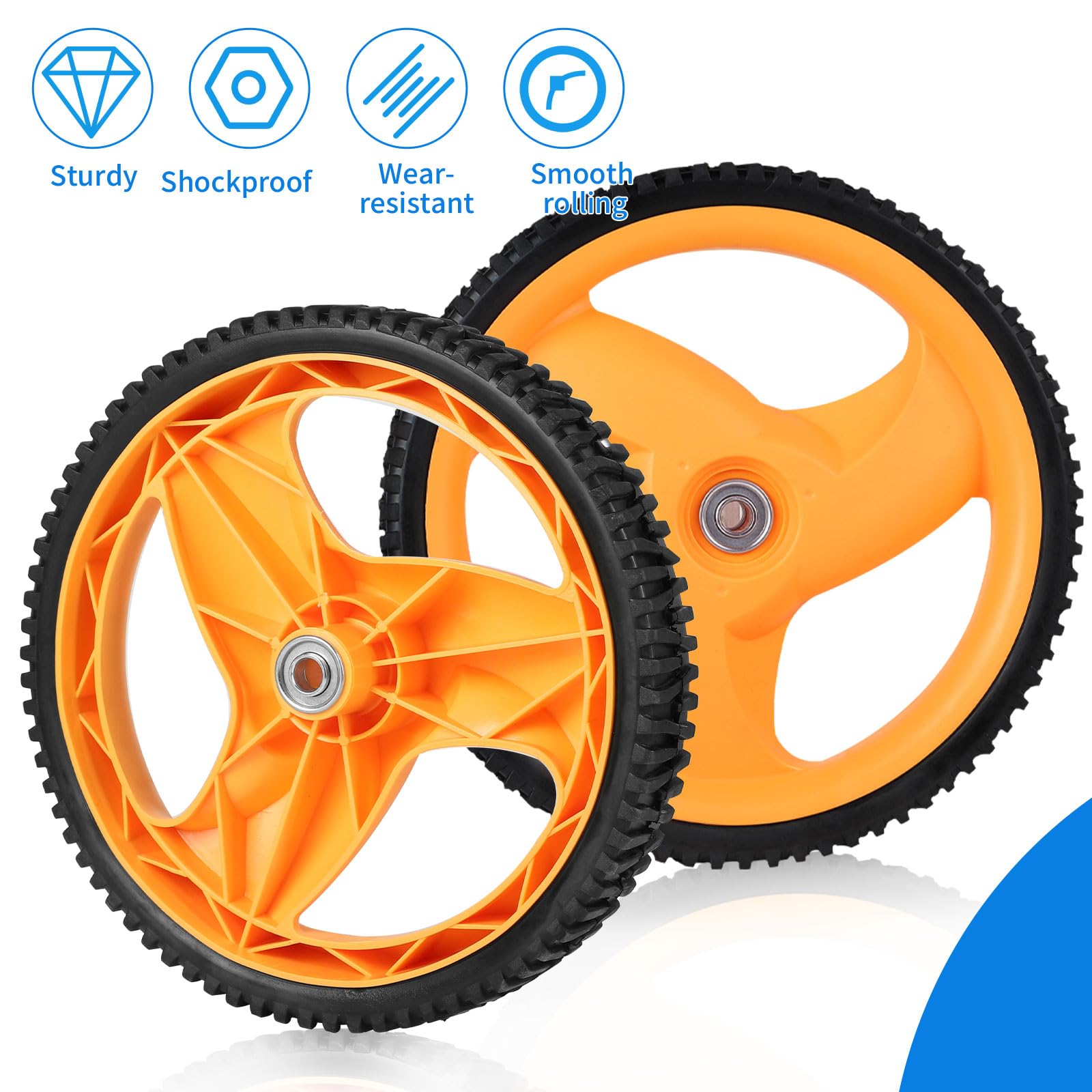 SWAWIS Rasenmäher Reifen 293mm Rasenmäher Räder Hinterrad Kompatibel mit Craftsman Partner Electrolux McCulloch Rally und andere Rasenmäher