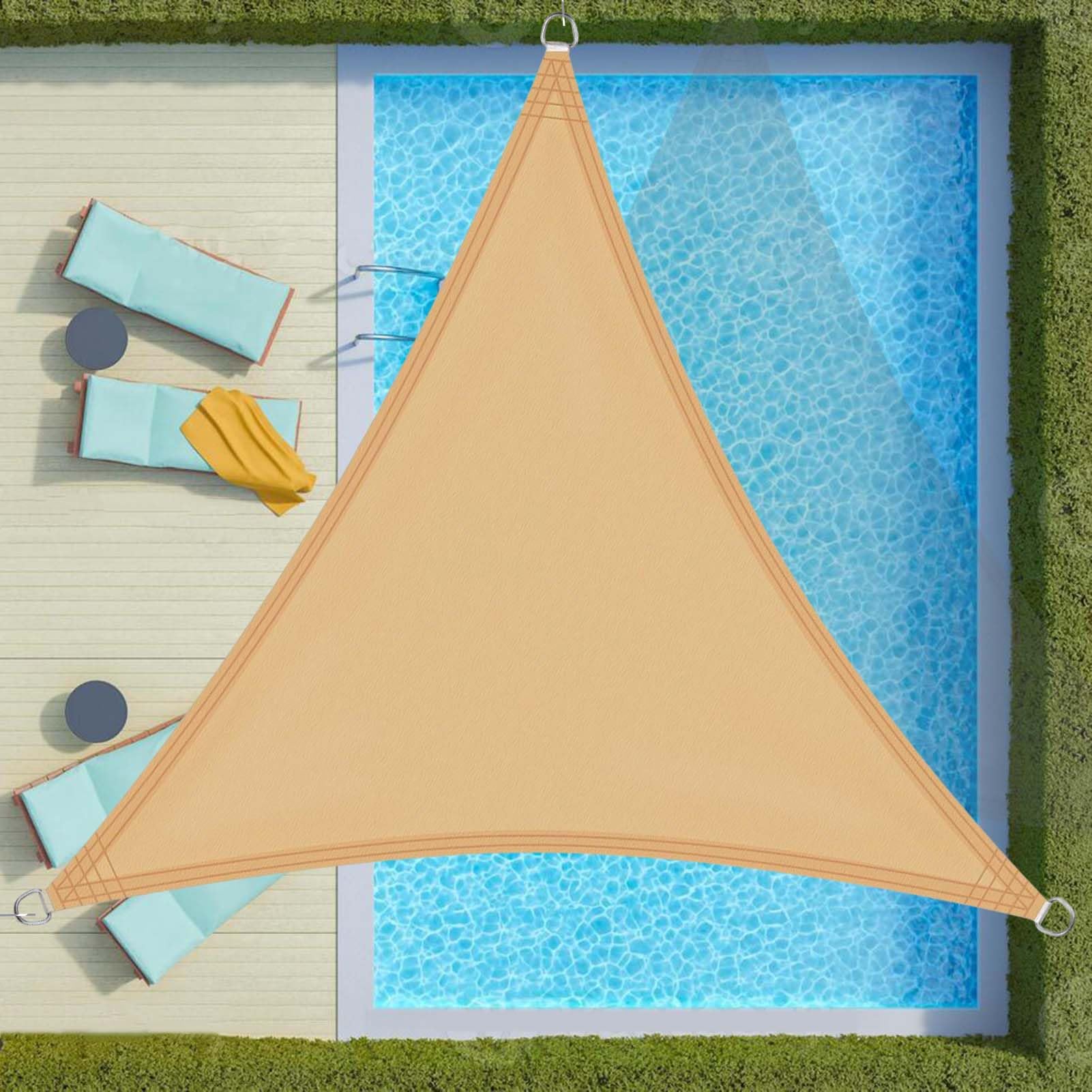 SRHIMEOS Toile Ombrage Triangle Imperméable 4.5x4.5x4.5m, Voiles D Ombrages Triangulaire Exterieur, Étanche Bloque 95% Rayons UV Voile D'ombrage, pour Jardin Terrasse Camping