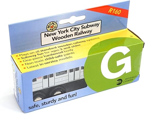 Miniatura 9 de MUNI PALS Ferrocarril de madera del metro de la ciudad de Nueva York de Munipals B trenes de juguete de madera seguros y probados para niños N tren