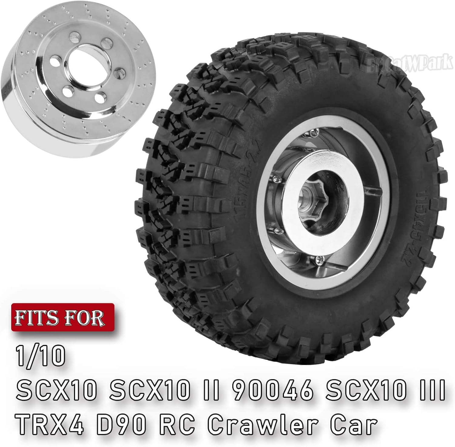 4Pcs 100g Stainless Steel Heavy Duty Wheel Weights Upgrades Part for 1/10 SCX10 SCX10 II 90046 SCX10 III TRX4 D90 RC Crawler Car 1.9 & 2.2 Beadlock Wheels Balance Weights
