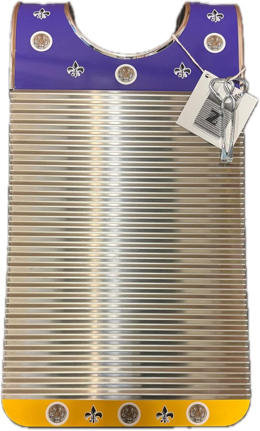 Washboard Rubboard Scrubboard Handmade "Purple & Yellow Zydeco Stainless Steel Percussion Washboard Instrument
