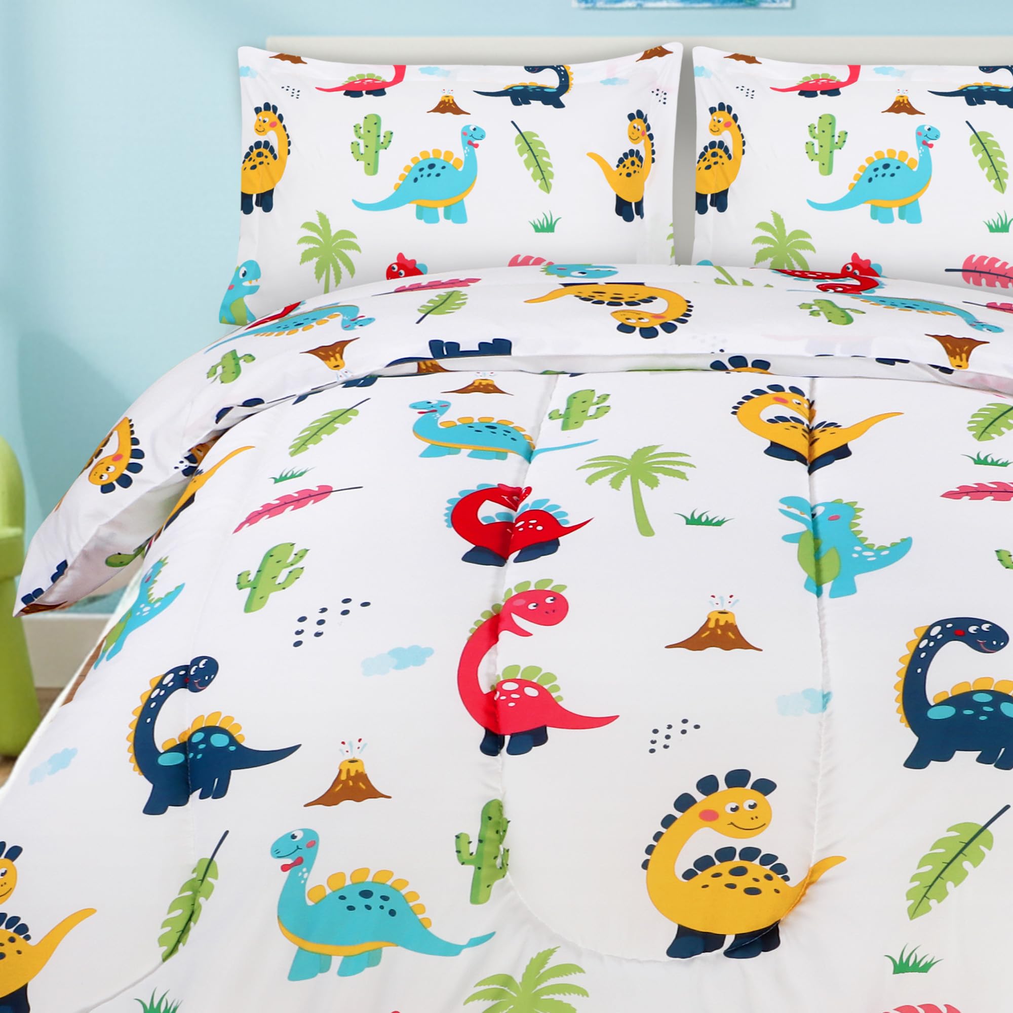 Utopia Bedding Juego de edredón de Dinosaurio para Todas Las Estaciones con