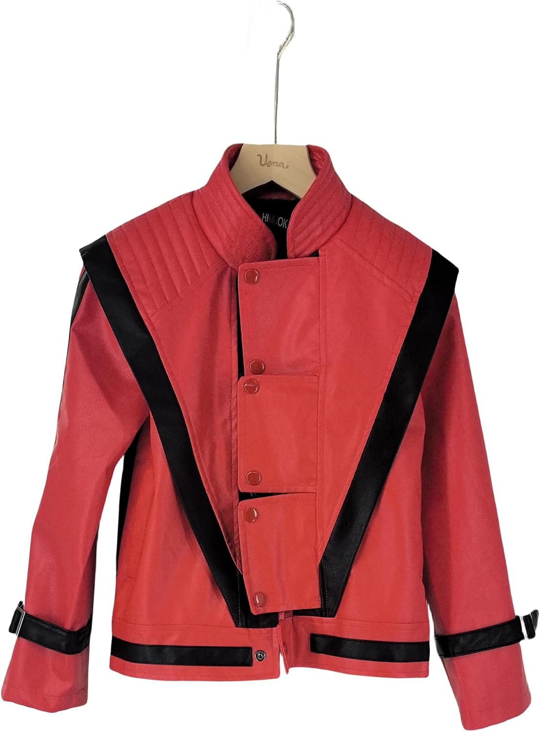 Red Leather Jacket for Audlts Kids Tolloder Dance Costumes Celebrate Festival Dress Halloween