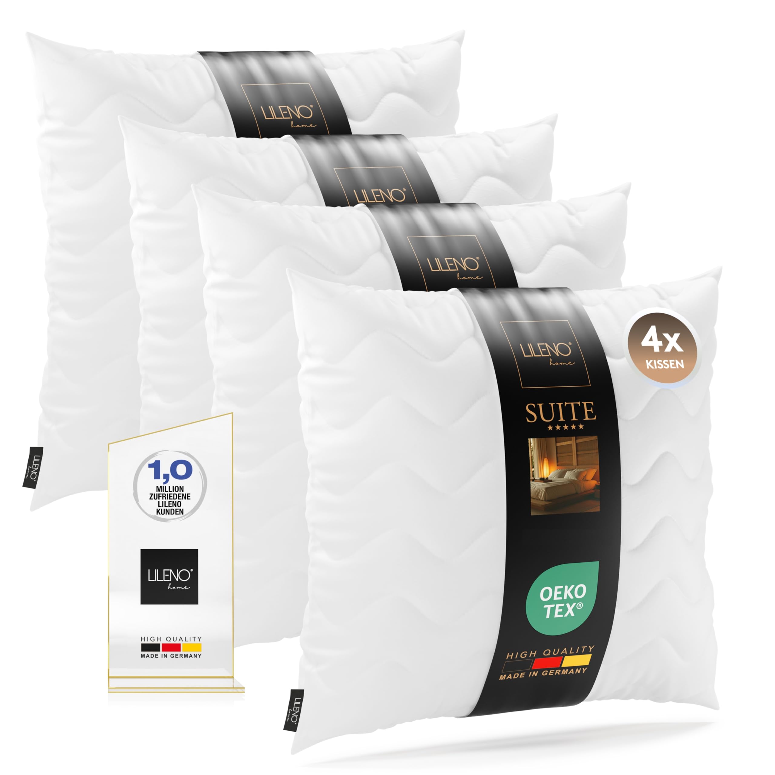 LILENO HOME Kissenfüllung - 95°C waschbares Innenkissen geeignet für Allergiker - Polyester Kisseninlet als Sofa Kissen, Couchkissen, Cocktailkissen und Kopfkissen