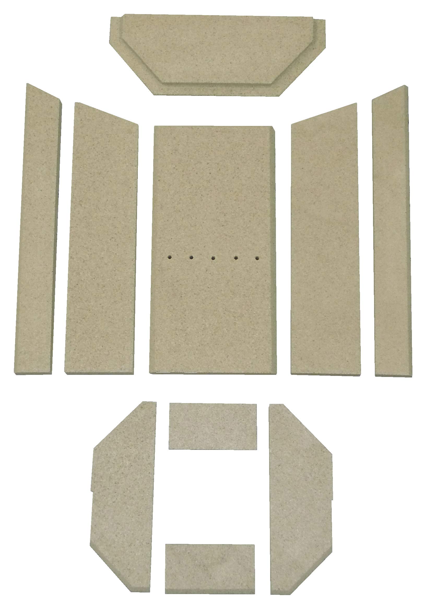 Habillage de foyer C pour poêles à cheminée P50-5 de Justus - vermiculite - 10 pièces