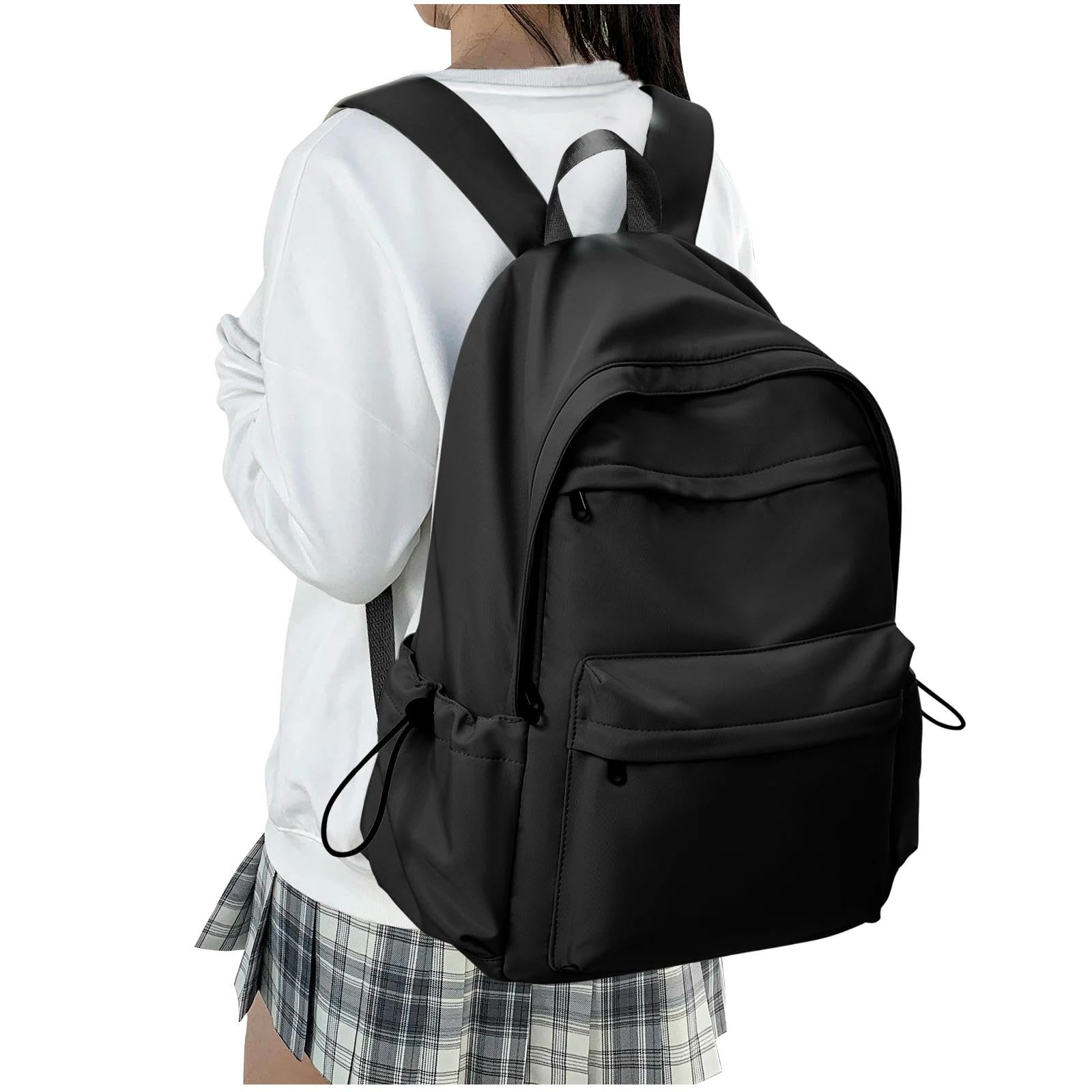 Zaino da Viaggio Universitario Casuale Grande capacità Leggero per Studenti della Scuola Superiore Zaini Scolastici Adolescenti Adatti al Laptop 14 Pollici-Beige
