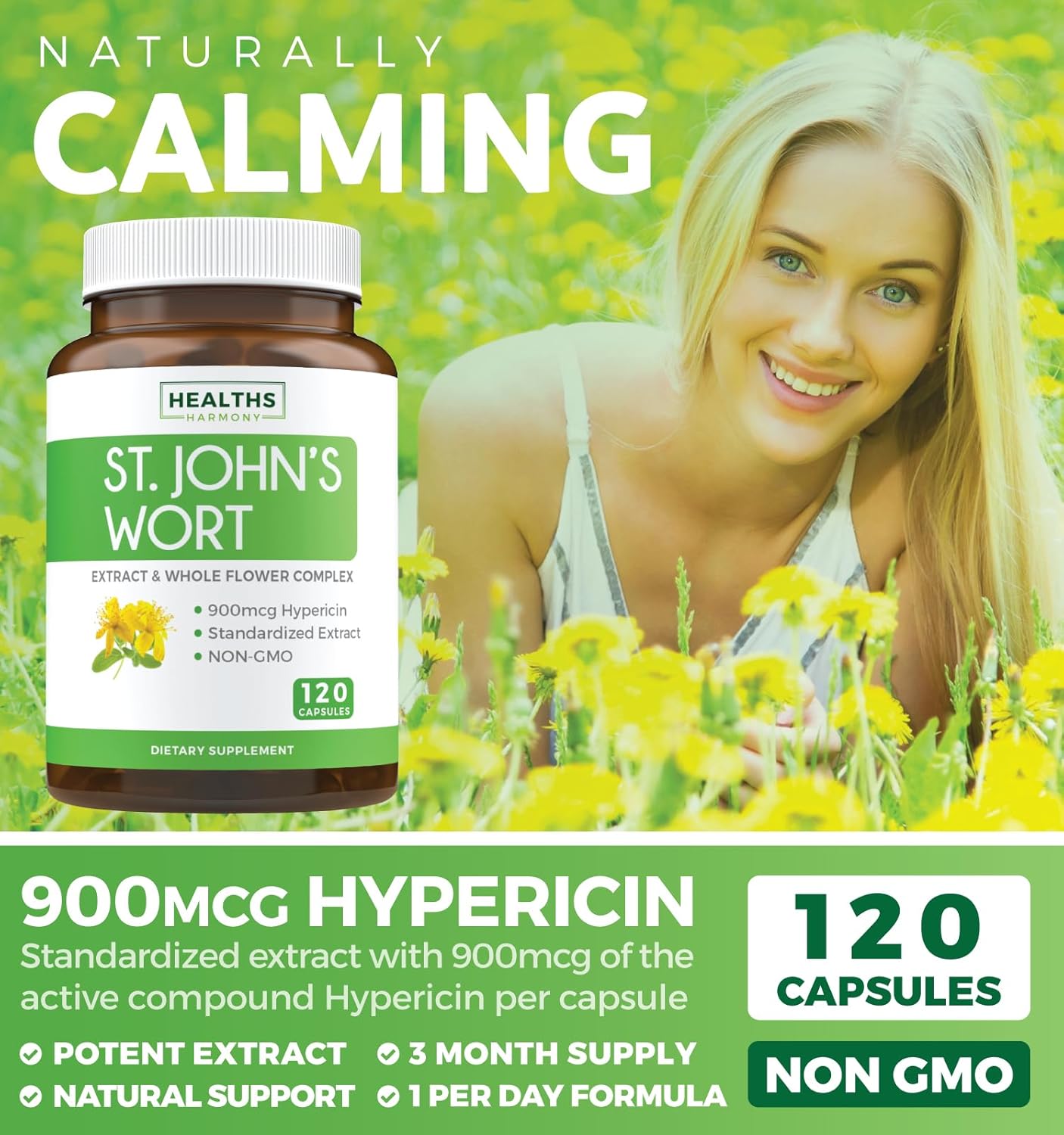 Bundle of St. John's Wort & Thyroid Support - Mood Boost & Balance Bundle - St. John's Wort (Non-GMO) with powerful 900mcg Hypericin Extract & Thyroid Support with Iodine for Energy Improvement