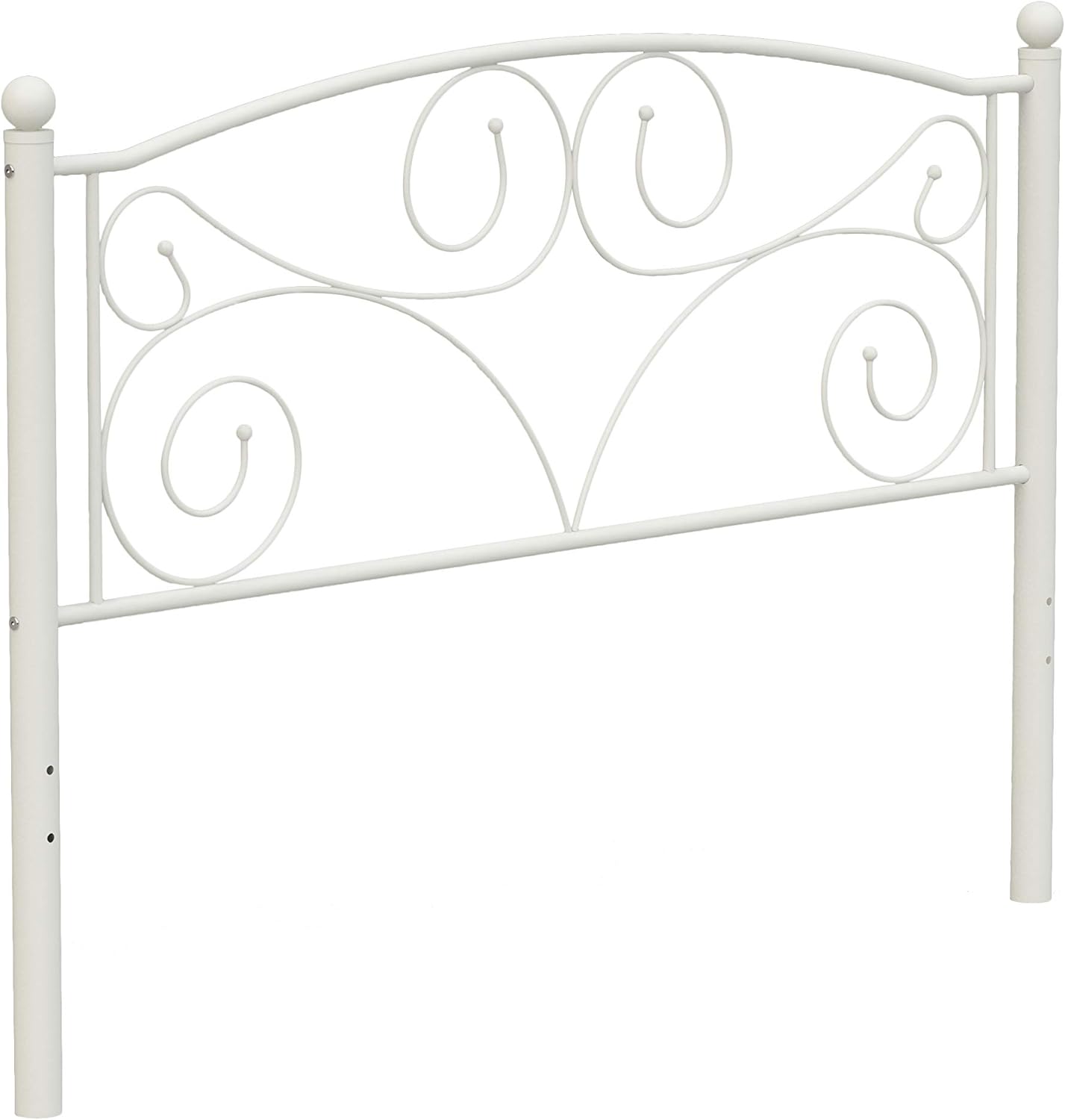 Metal Platform Bed Frame - Sturdy and Durable Modern Style Wrought Iron - Art Headboard/Footboard, No Box Spring Required (White, Full)