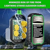 Vista 3 de EyGde Adaptador RV de 30 amperios a 50 amperios con protector de sobretensiones, NEMA TT-30P macho a enchufe hembra 14-50R, analizador de circuitos