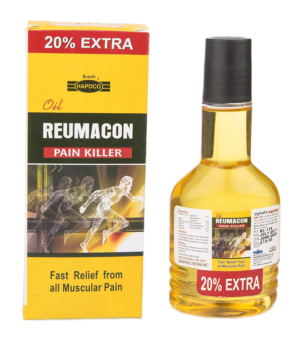 HAPDCO RHEUMATONE PAIN KILLER OIL(PACK OF 2) Liquid (120 ml) Amazon