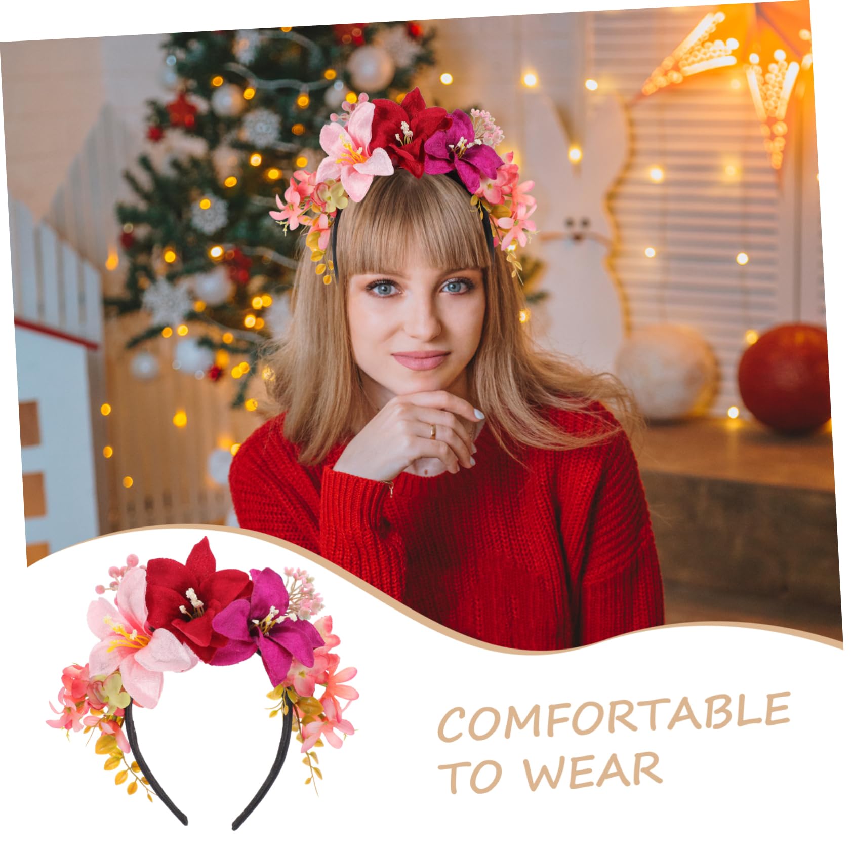 Healeved 3pezzi Cerchietto Elegante Tessuto Con Fiori Di Giglio Accessorio Per Alla Moda Per Matrimonio Compleanni e Occasioni Speciali
