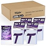 Tioplior 4000 Counts Card Sleeves,Soft Penny Sleeves for Trading Cards,Clear Plastic Card Protectors Fit for MTG,TCG,Baseball,Football,Sports,Game Cards