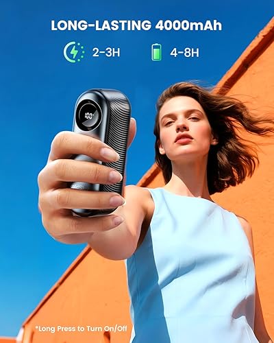 Miniatura 3 de coldSky Ventilador turbo portátil de mano, ventilador personal de velocidad ajustable de 1 a 100, mini ventiladores recargables de 4000 mAh,