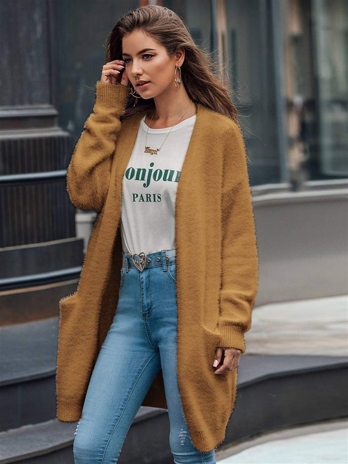 Cardigan en Tricot moelleux Avec poche Sur le côté