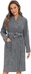 ROSYLINE Robes de bain pour femmes Terry Cloth Peignoir Longueur du genou Robe de bain Soft Kimono Robes