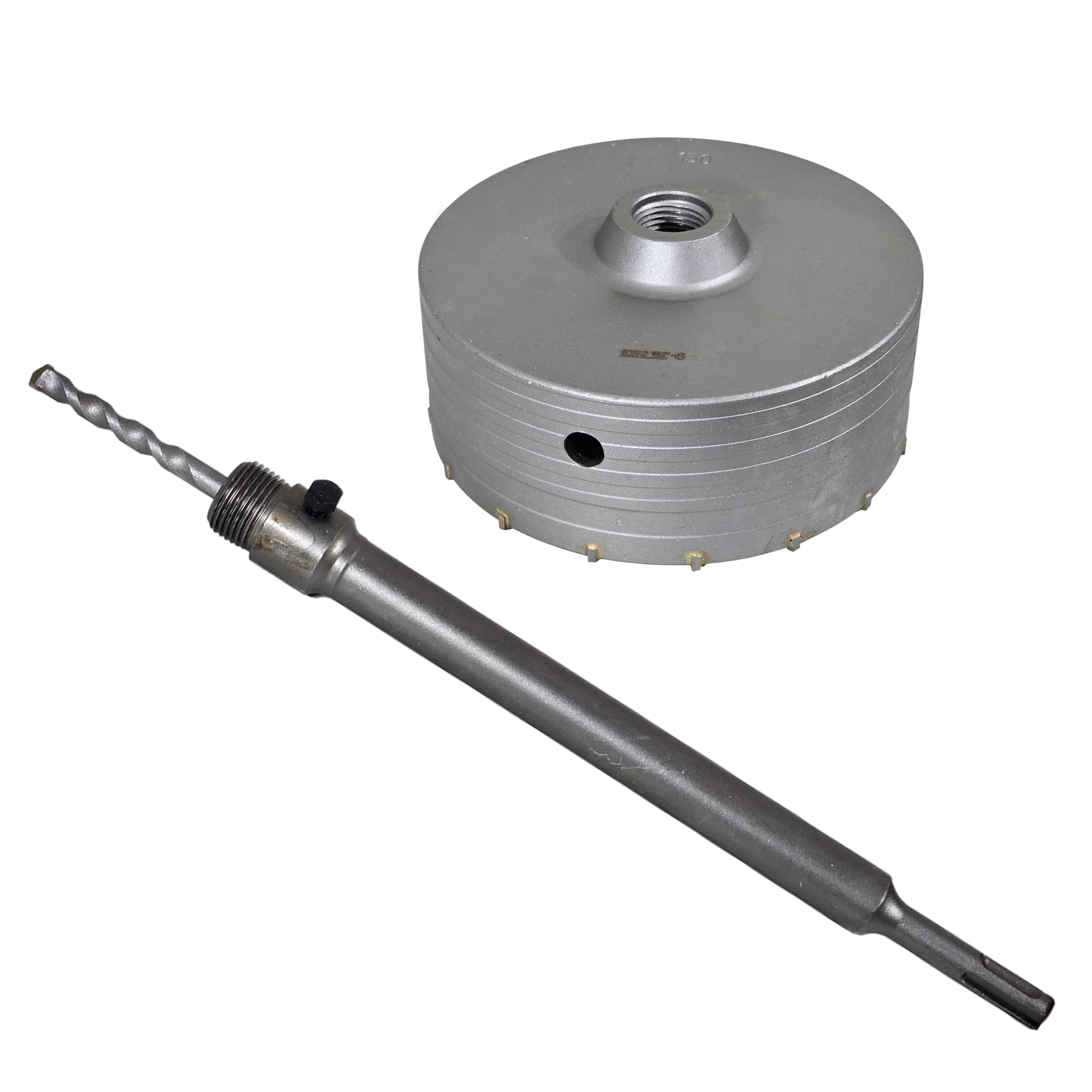 Digital Craft 150mm Wall Hole Drill Bit with 300mm Depth – Concrete, Cement & Stone Core Hole Saw Cutter with Connecting Rod – SDS Impact Drill Round Shank Bit-image-16