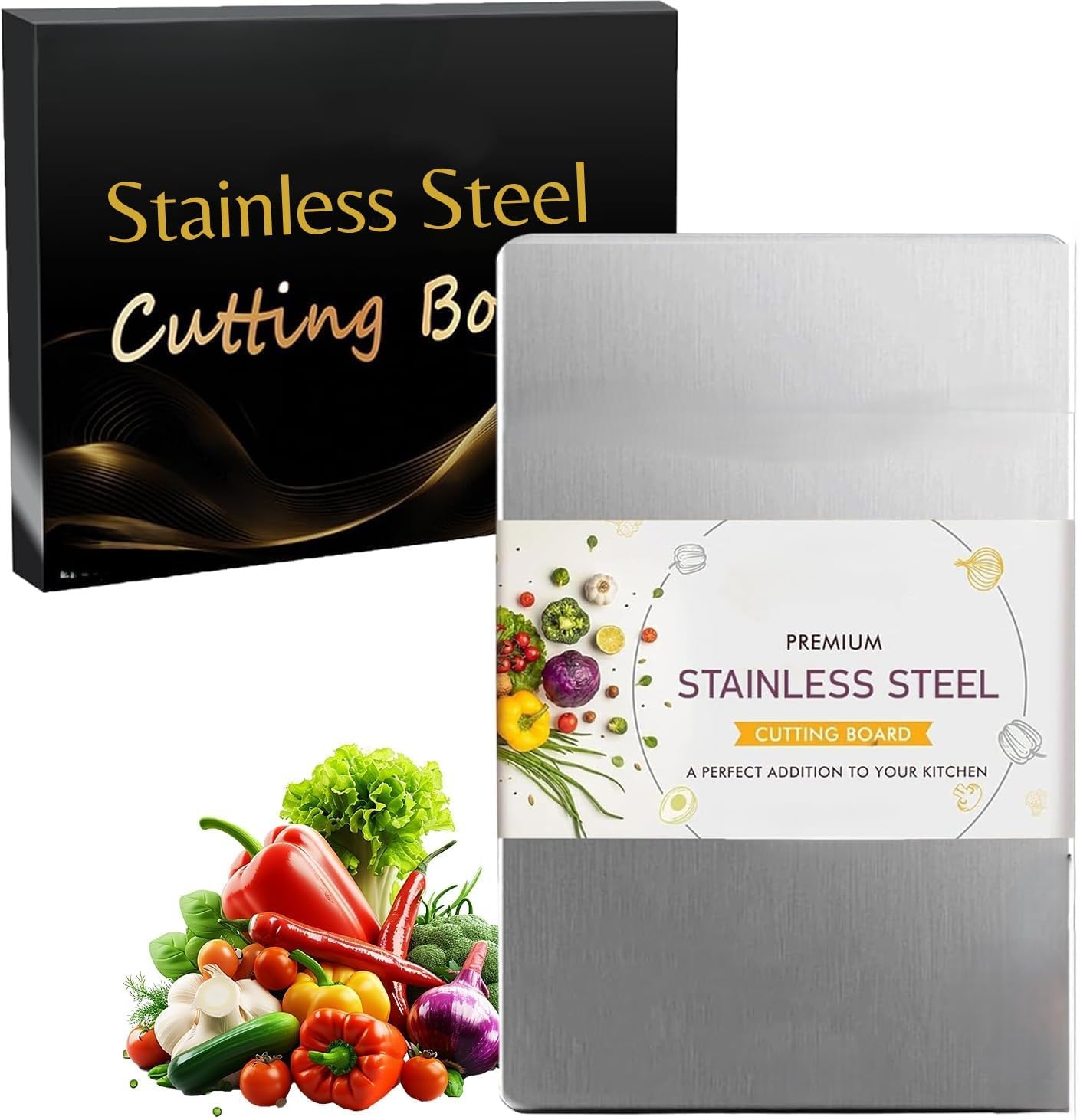 Stainless Steel Chopping Board - Hygienic Non-Reactive Surface | Scratch and Dent Resistant | Cutting Board for Vegetables, Meat & Pastry, HomeProtect 36 inch (Chooping Board, Pack of 1)
