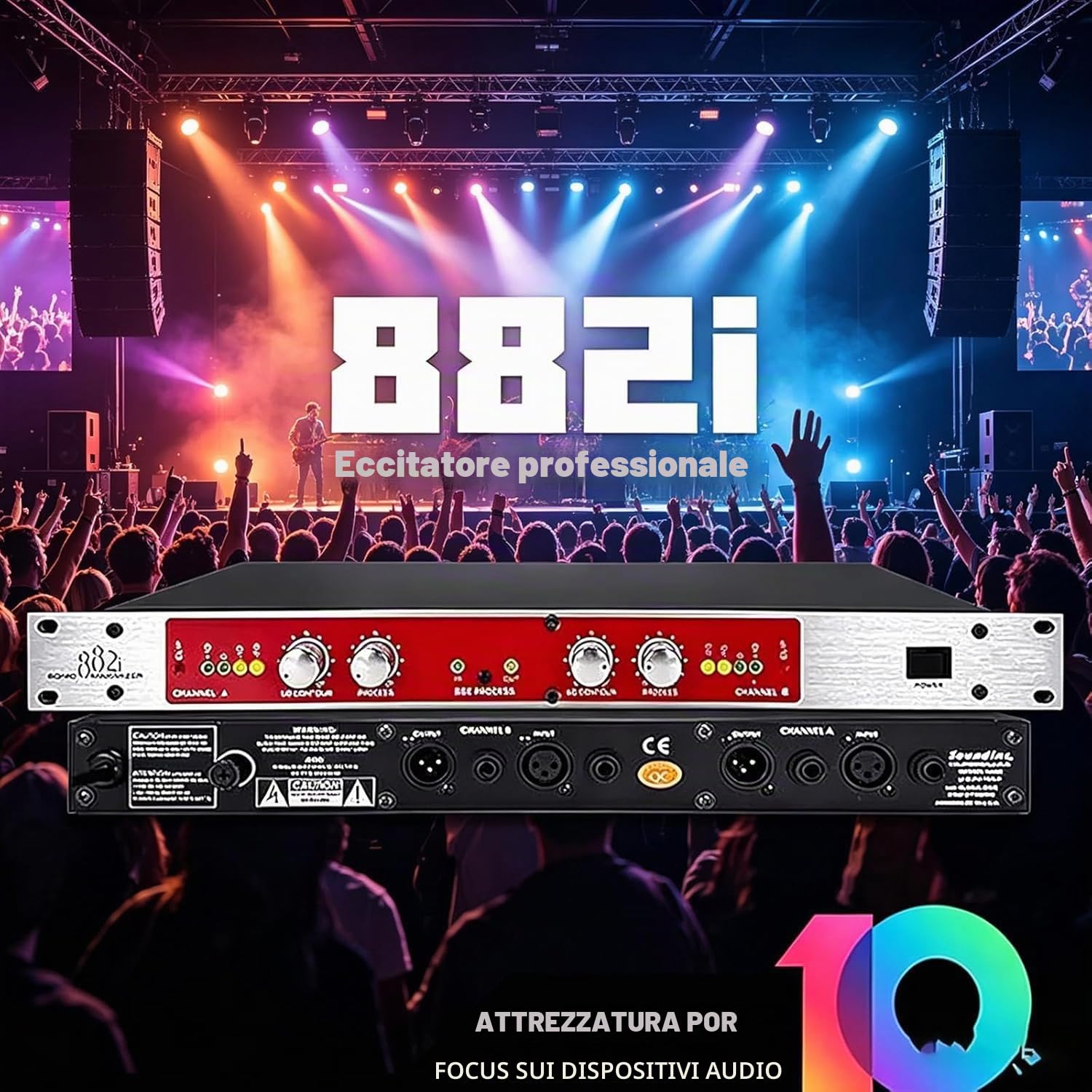 Processore Audio Professionale, Processore Vocale 882I Autotune con Regolazione della Frequenza degli Alti/Bassi, per Karaoke in Casa, Performance