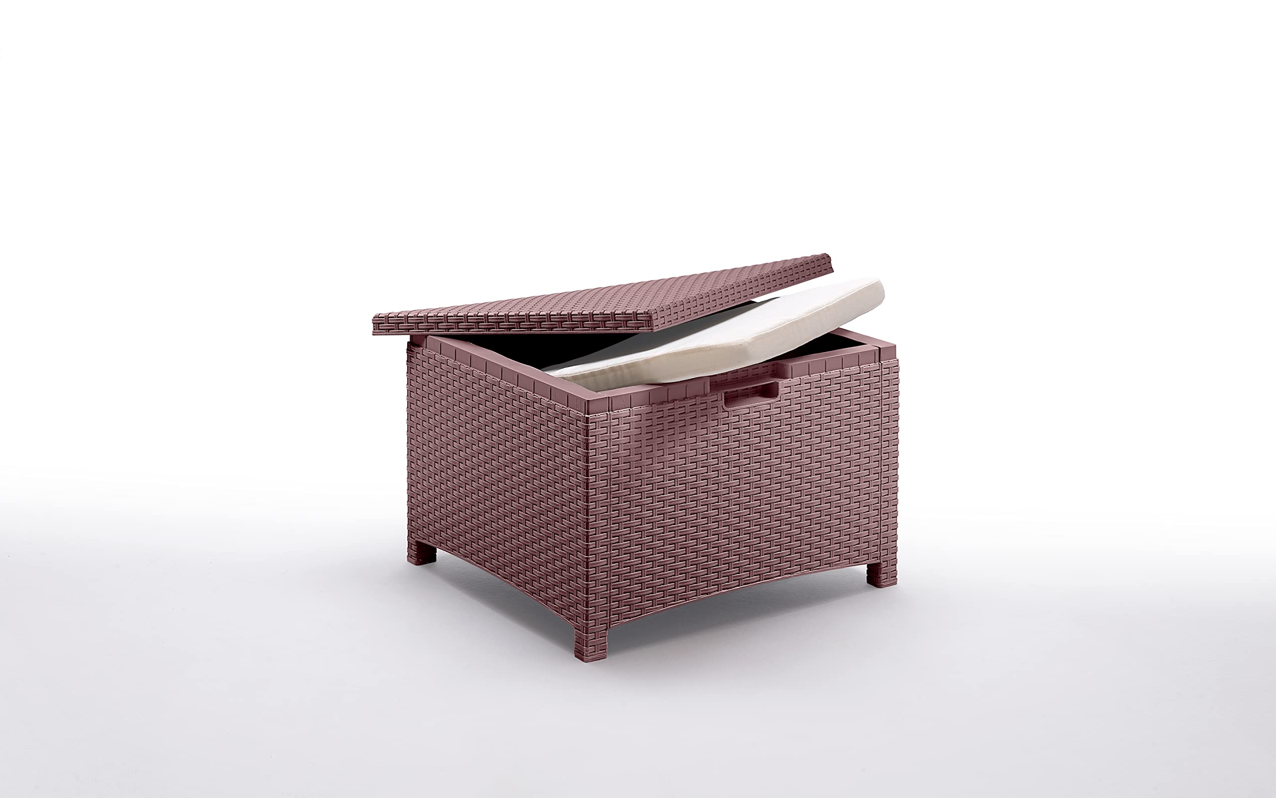 BICA Set Venezia 2 - Set Mobili da Esterno 2 Poltrone, 1 Sofa 2 posti, Tavolino Contenitore e Cuscini per la Seduta, Marrone