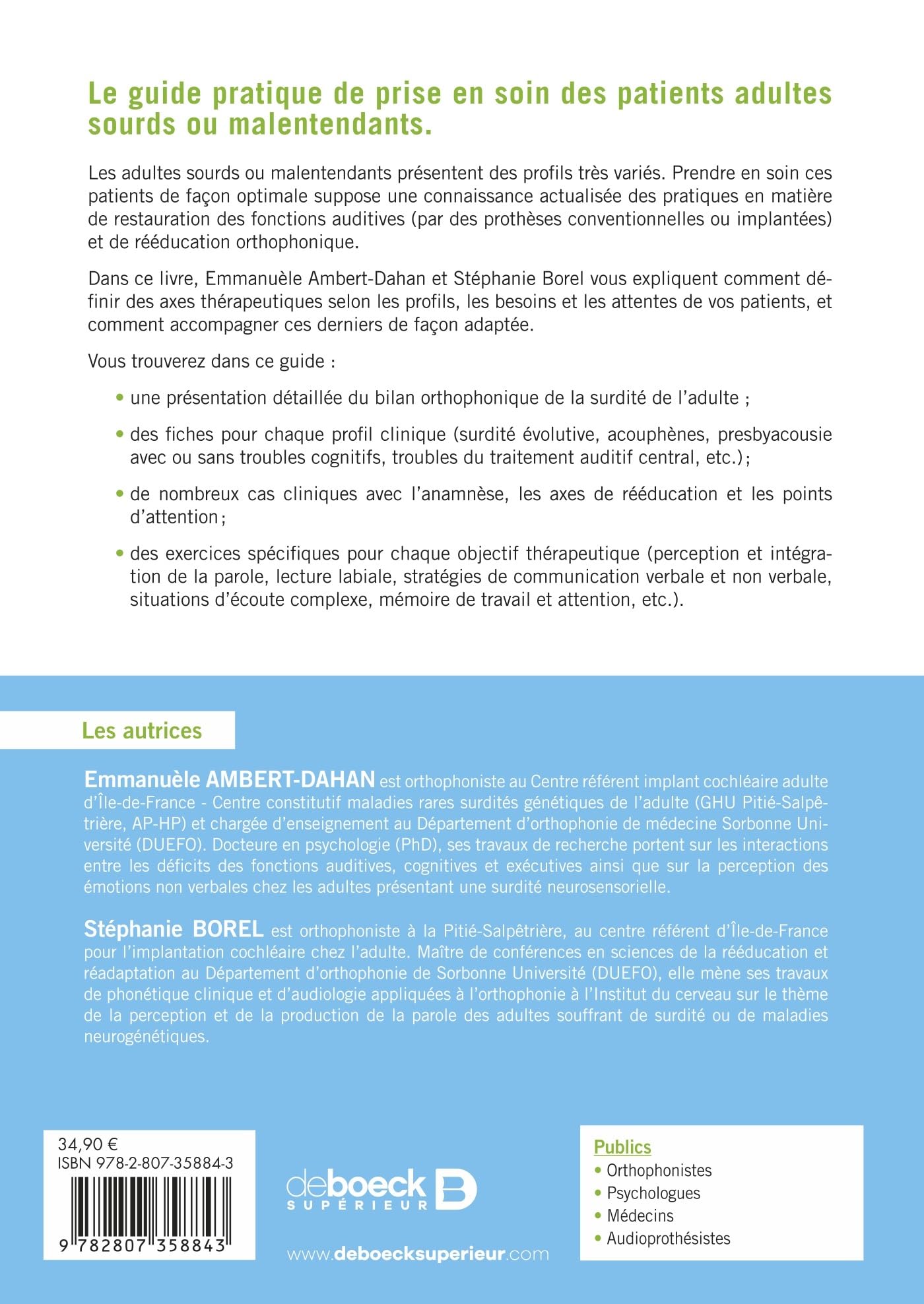 Surdité de l'adulte : évaluation et rééducation: Mieux comprendre et prendre en soin la diversité des profils cliniques