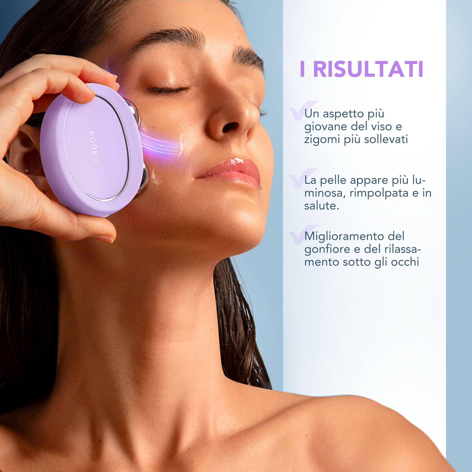Set FOREO Total Facelift - Massaggiatore viso lifting con microcorrente FOREO BEAR 2 + Siero faccial SUPERCHARGED SERUM 2.0 (30 ml) + Crema viso idratante HA+PGA SUPERCHARGED (50 ml)