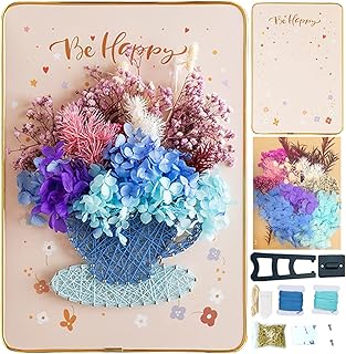 BAZIMA DIY String Art Kit for Beginner,Flowers String Art, DIY Dried Flo...