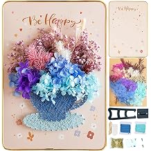 BAZIMA DIY String Art Kit for Beginner,Flowers String Art, DIY Dried Flowers Craft Kit,Unique Gift, Craft Kit for Holidays,Cup and Flowers