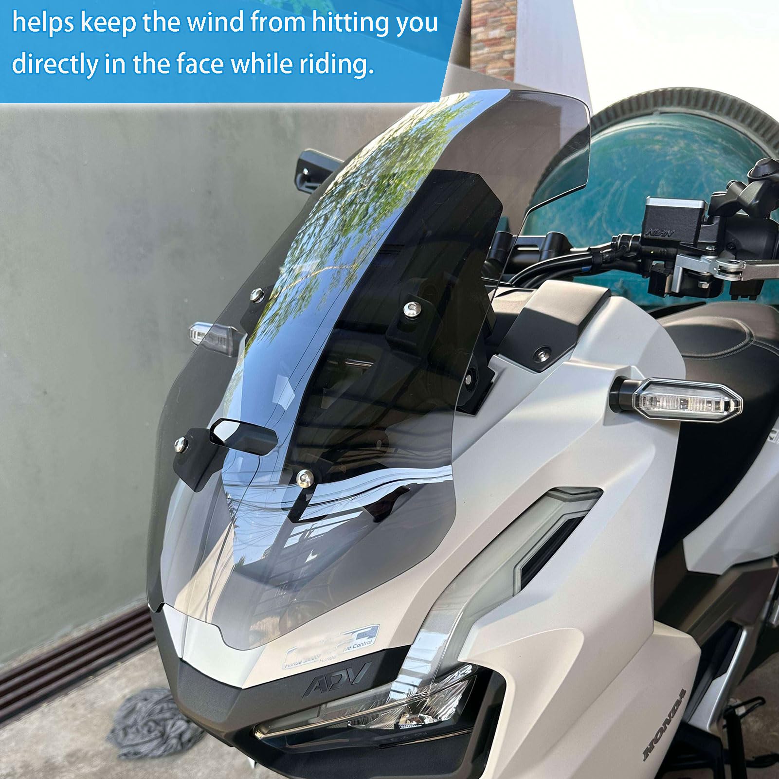 Pare-Brise de Moto, déflecteur de Vent, carénage Avant, visière, visière, adapté pour ADV 150 (2019-2023) ADV 160 (2023-2024), pièces de Pare-Brise, Accessoires (Fumée Noire)