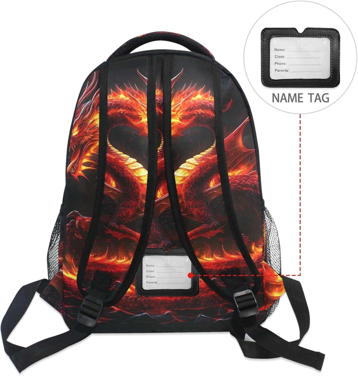 ALAZA Fire Dragon Kid's Shool Backpack for Girls Boys,Laptop Travel Backpack,16.9" H - Image 6